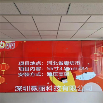 河北省廊坊市 | 液晶拼接屏，55寸3.5mm，3行×4列。