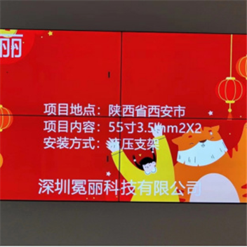 陜西省西安市某公司 | 液晶拼接屏，55寸3.5mm，2行×2列。